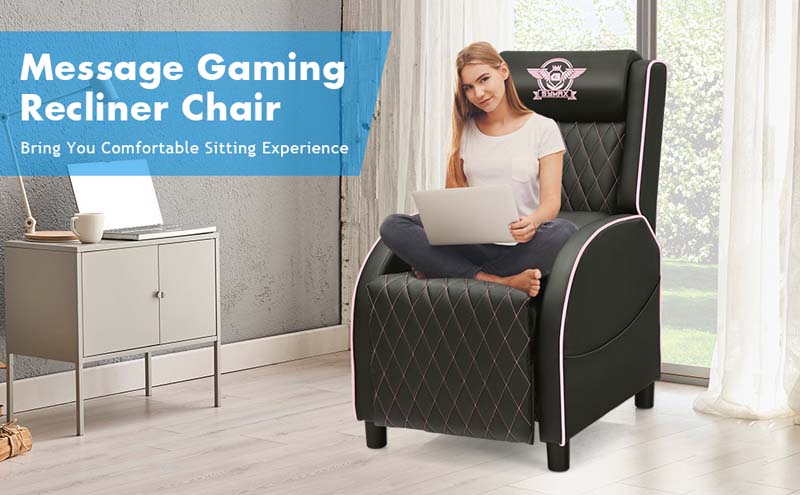 Eletriclife Massage Gaming Recliner Chair Leather Single Sofa