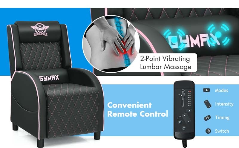 Eletriclife Massage Gaming Recliner Chair Leather Single Sofa