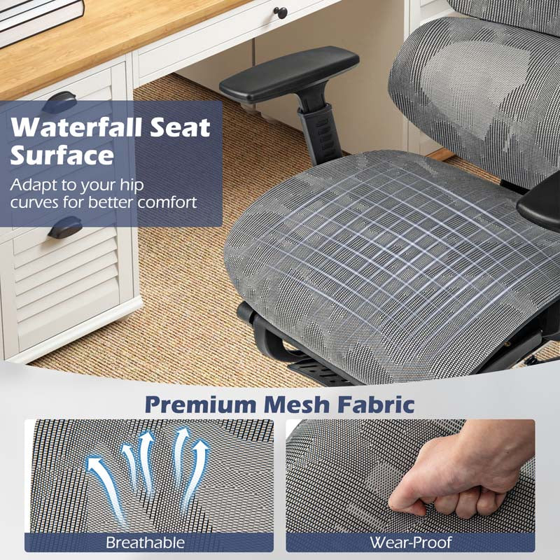 Eletriclife Mesh Office Chair with Tilting Backrest and Retractable Footrest
