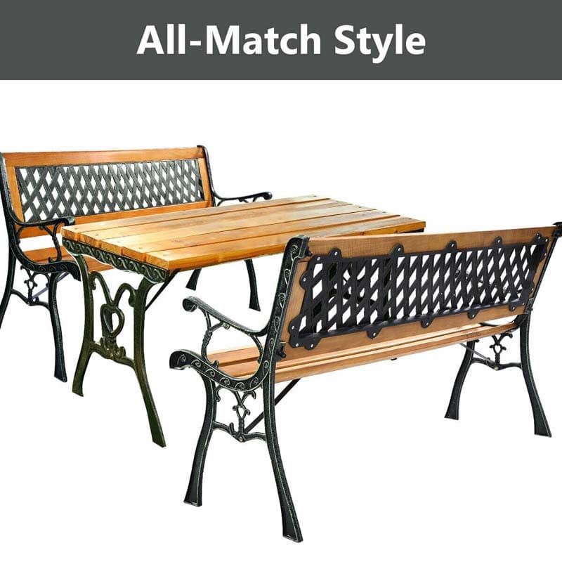 Eletriclife Outdoor Cast Iron Patio Bench