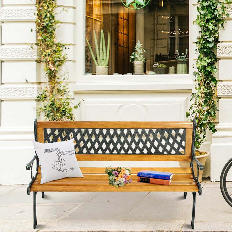 Eletriclife Outdoor Cast Iron Patio Bench