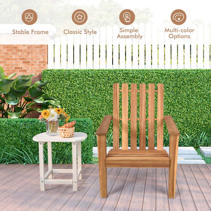 Eletriclife Outdoor Durable Patio Acacia Wood Adirondack Lounge Armchair