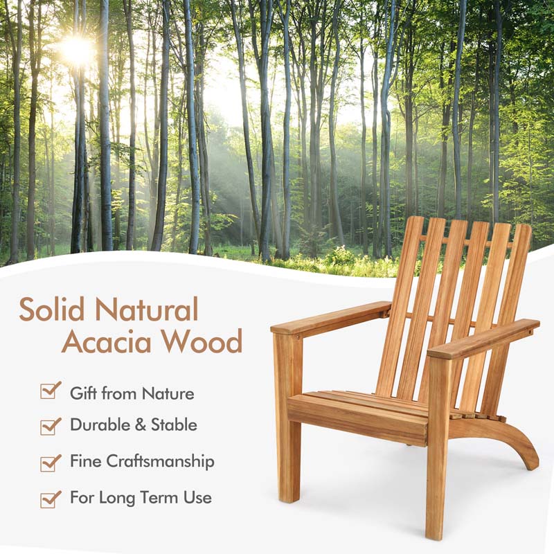 Eletriclife Outdoor Durable Patio Acacia Wood Adirondack Lounge Armchair