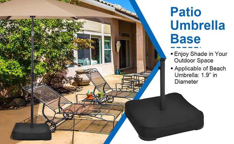 Eletriclife Patio Market Offset Umbrella Base Stand with Sandbags