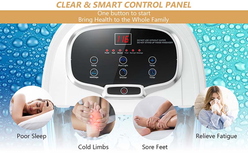 Eletriclife Portable All-In-One Heated Foot Spa Bath Motorized Massager