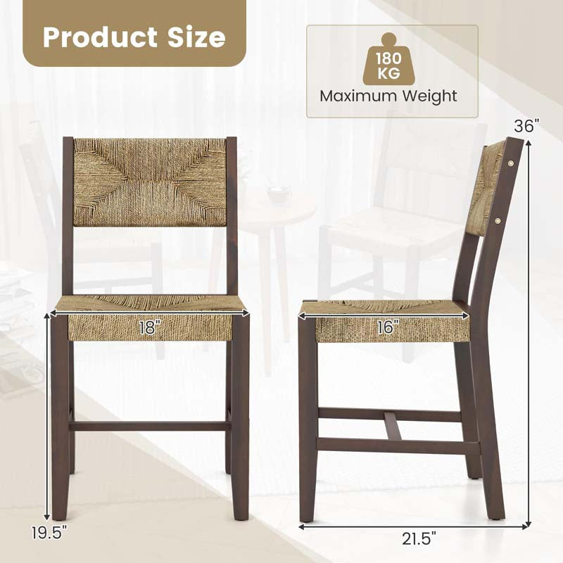 Eletriclife Rattan Wooden Dining Chair for Kitchen Dining Room