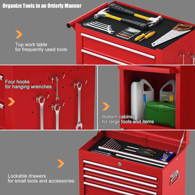 Eletriclife Rolling Cabinet Storage Chest Box Garage Toolbox