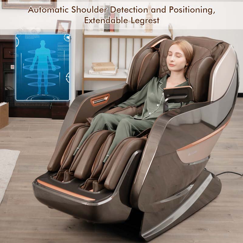 Eletriclife SL Track Full Body Zero Gravity Massage Chair Recliner Thai Stretch Heat Roller