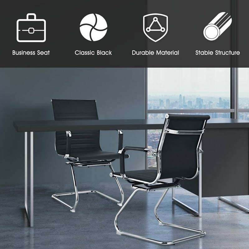 Eletriclife Set of 2 Heavy Duty Gues Chairs for Guest Reception Conference