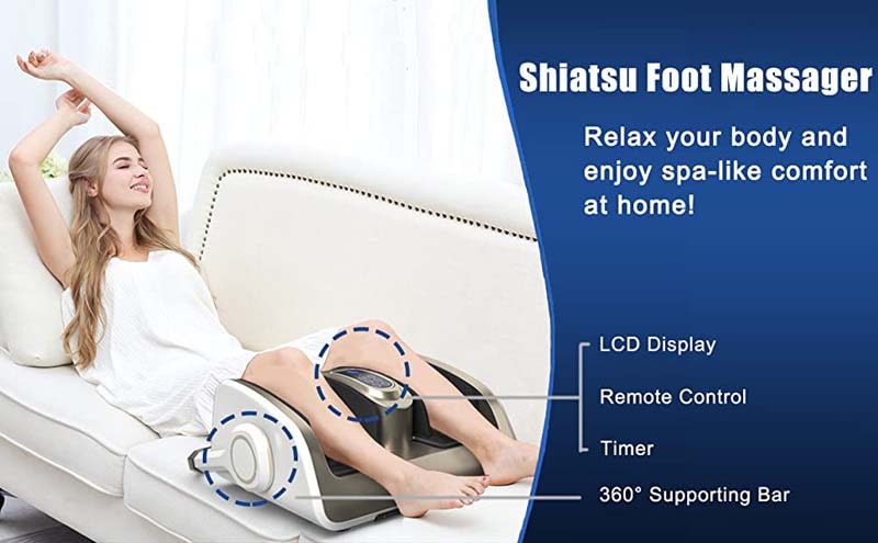 Eletriclife Shiatsu Foot Calf Massager with Heat and Remote Control