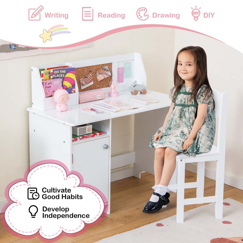 Eletriclife Wooden Kids Study Desk and Chair Set