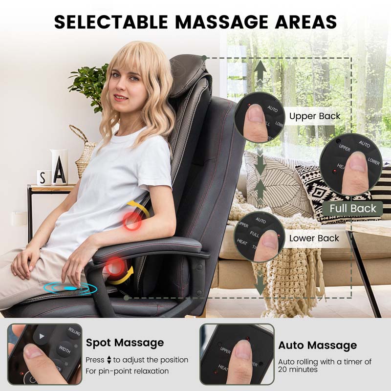 Eletriclife Massage Chair Pad with Heat and Vibration