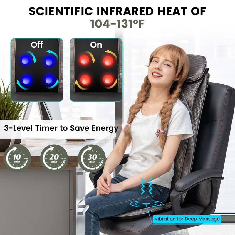 Eletriclife Massage Chair Pad with Heat and Vibration