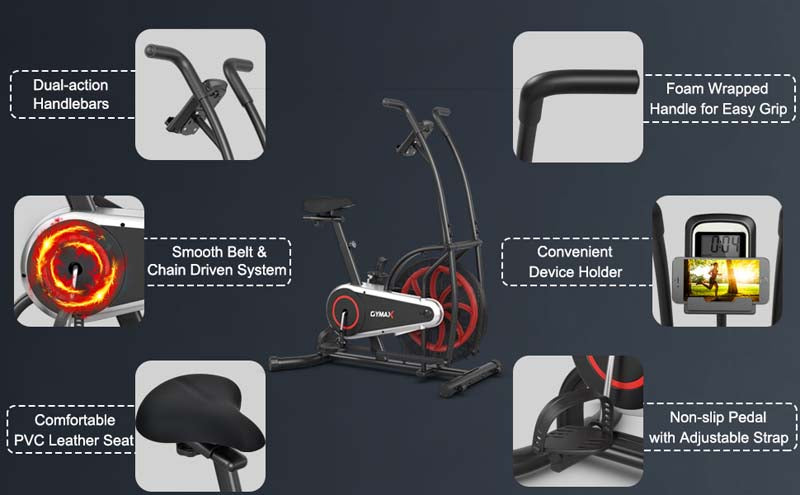 Eletriclife Upright Air Bike with Unlimited Resistance
