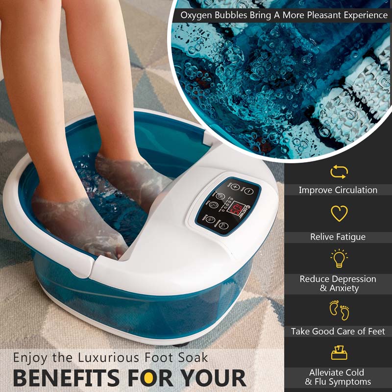 Eletriclife Foot Spa Tub with Bubbles and Electric Massage Rollers