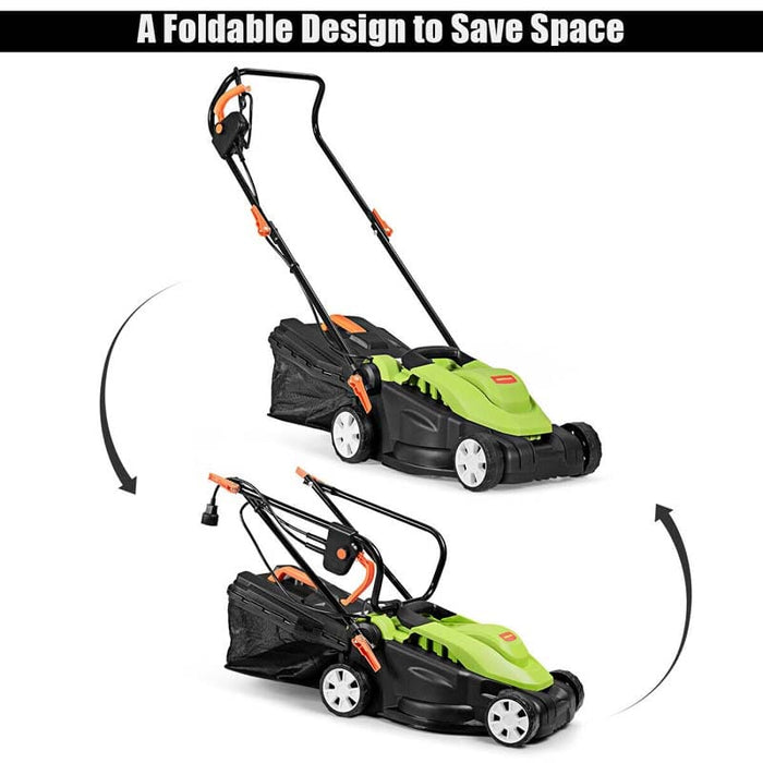 Eletriclife 12.5-Inch Corded Electric Lawn Mower with Folding Handle