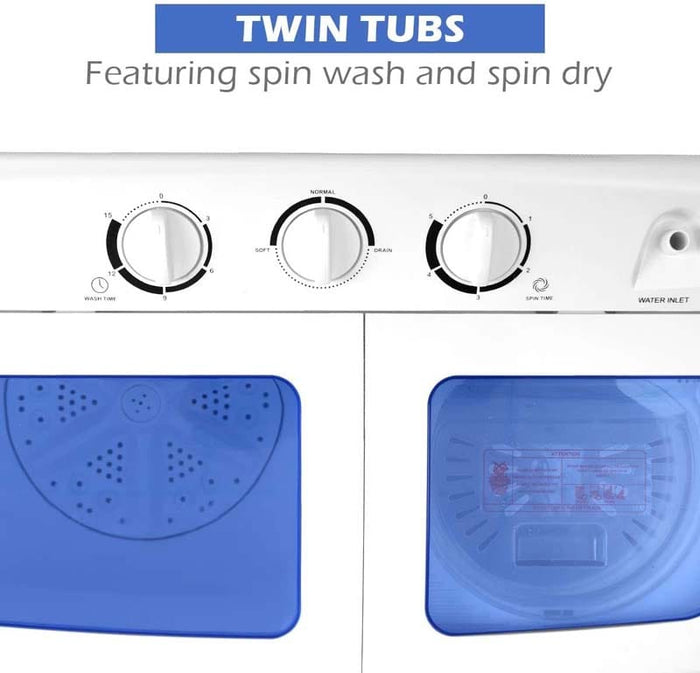 Portable 17.6 lbs Twin Tub Washing Machine