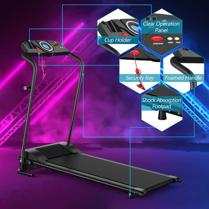 1 HP Electric Foldable Treadmill with Clear Operation Panel