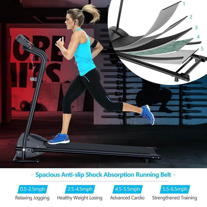 1 HP Electric Foldable Treadmill with Clear Operation Panel