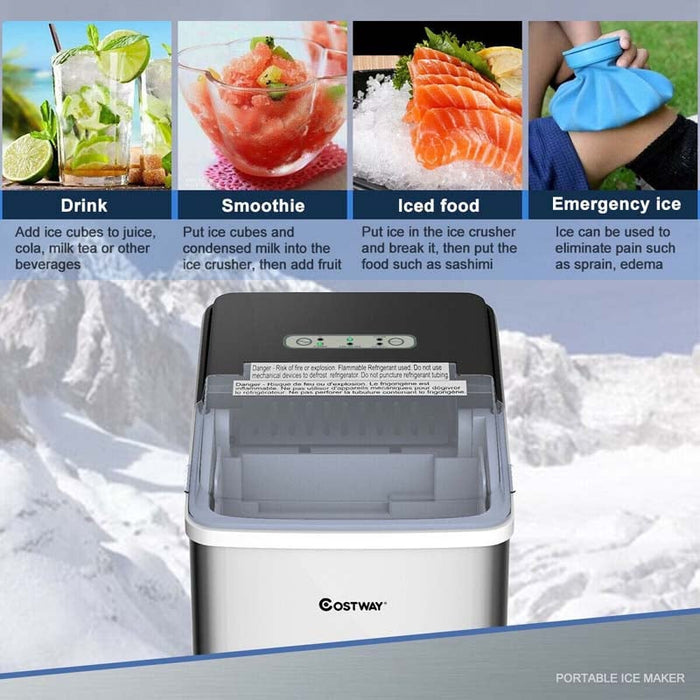 26 lbs/24 h Portable Ice Maker Machine