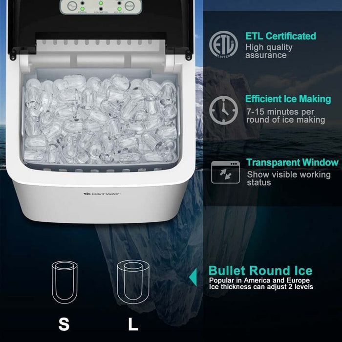 26 lbs/24 h Portable Ice Maker Machine