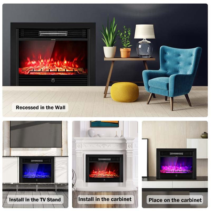 Eletriclife 28.5 Inches Electric Fireplace Recessed