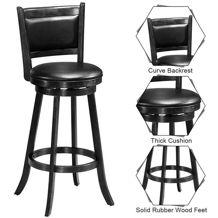 Eletriclife 2 Pieces 29 Inch Swivel Counter Stool Dining Chair