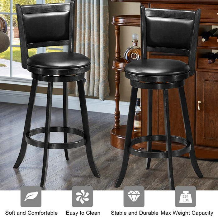 Eletriclife 2 Pieces 29 Inch Swivel Counter Stool Dining Chair