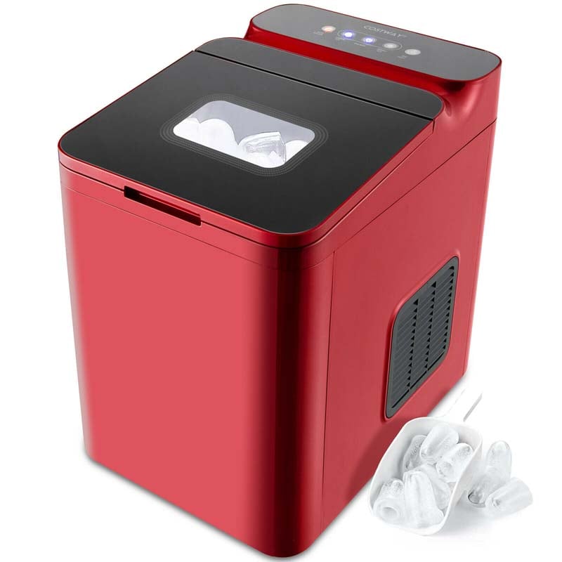 40LBS/24H Portable Ice Maker Countertop Ice Machine with Top Inlet Hole &  Self-Clean Function