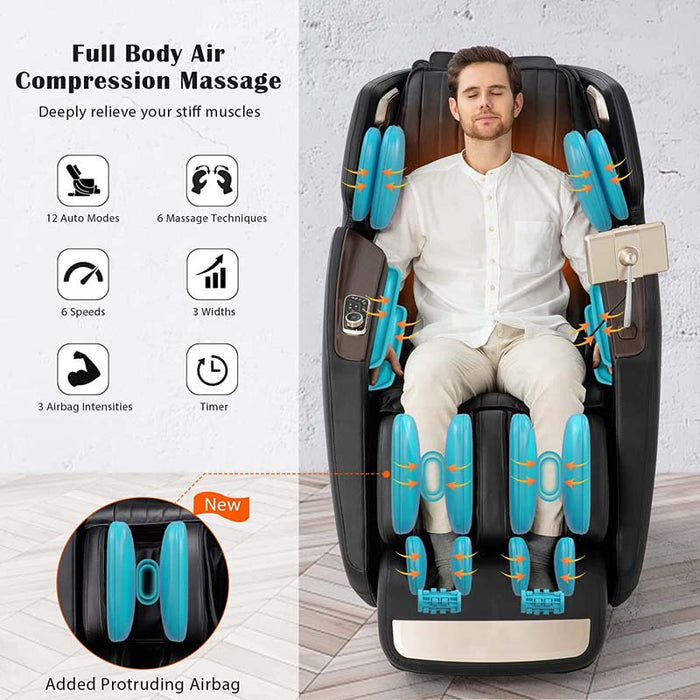 Eletriclife 3D SL-Track Full Body Zero Gravity Massage Chair with 12 Auto Modes