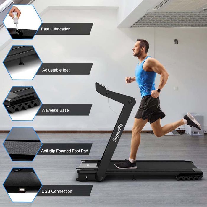 4HP Electric Foldable Treadmill with LED Touch Screen