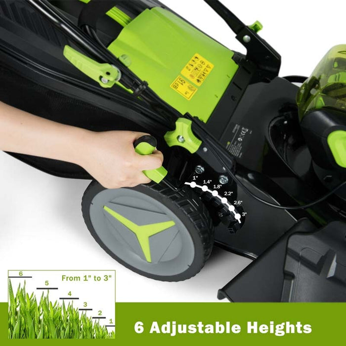 Eletriclife 40V 18 Inch Cordless Push Lawn Mower with Brushless Motor