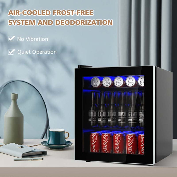 60 Can Mini Beverage Cooler with Glass Door
