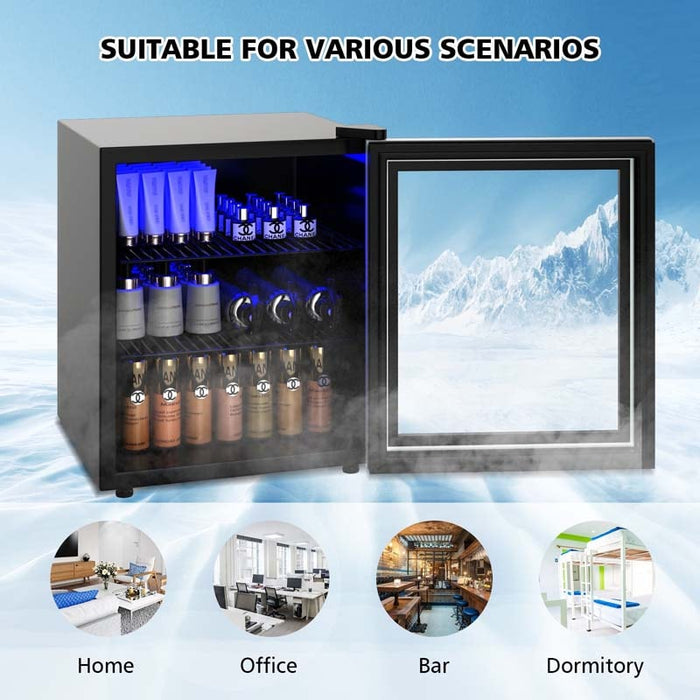 60 Can Mini Beverage Cooler with Glass Door