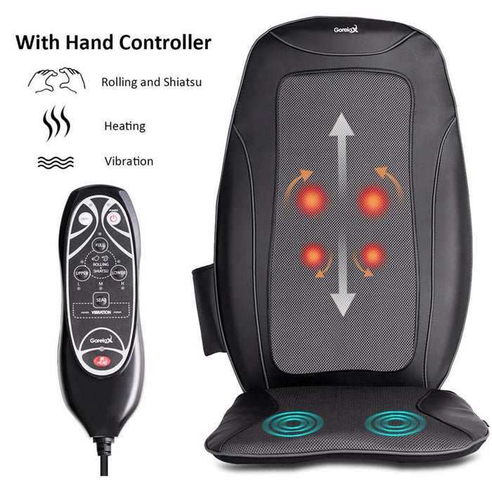 Electric Massage Seat Cushion Pad Shiatsu Kneading Vibration Heat