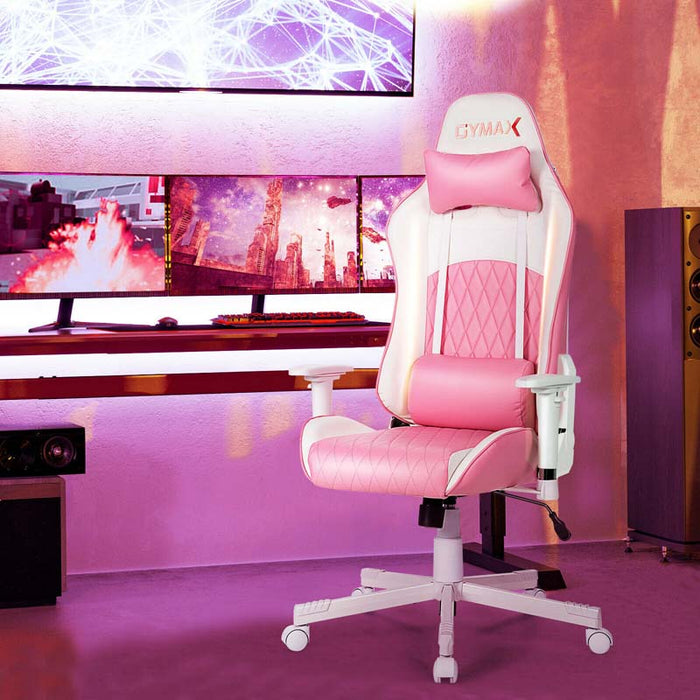 Eletriclife Ergonomic High Back Gaming Chair with Headrest and Lumbar Support Pink