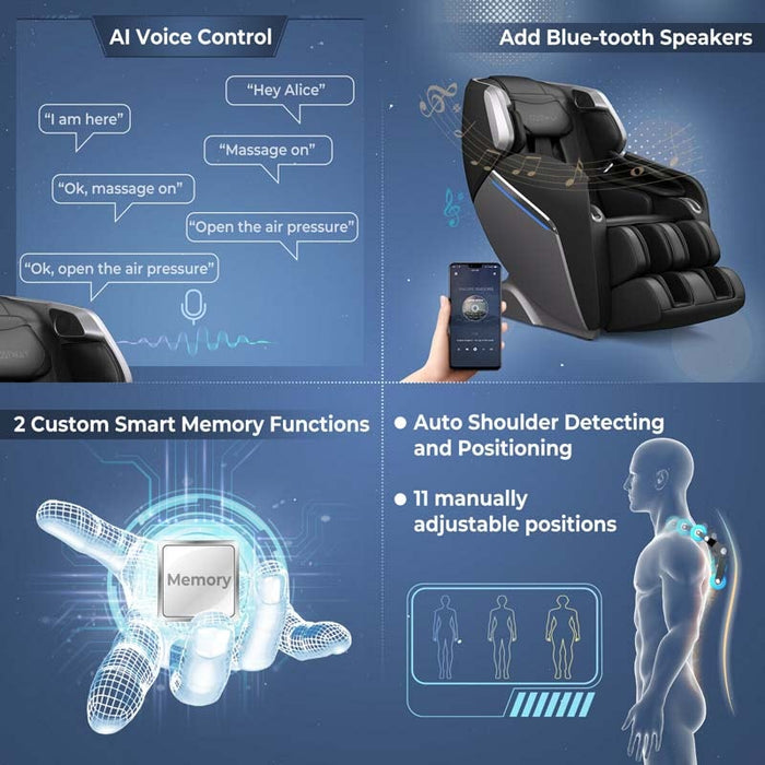 Eletriclife Full Body Zero Gravity Thai Massage Chair with Voice Control