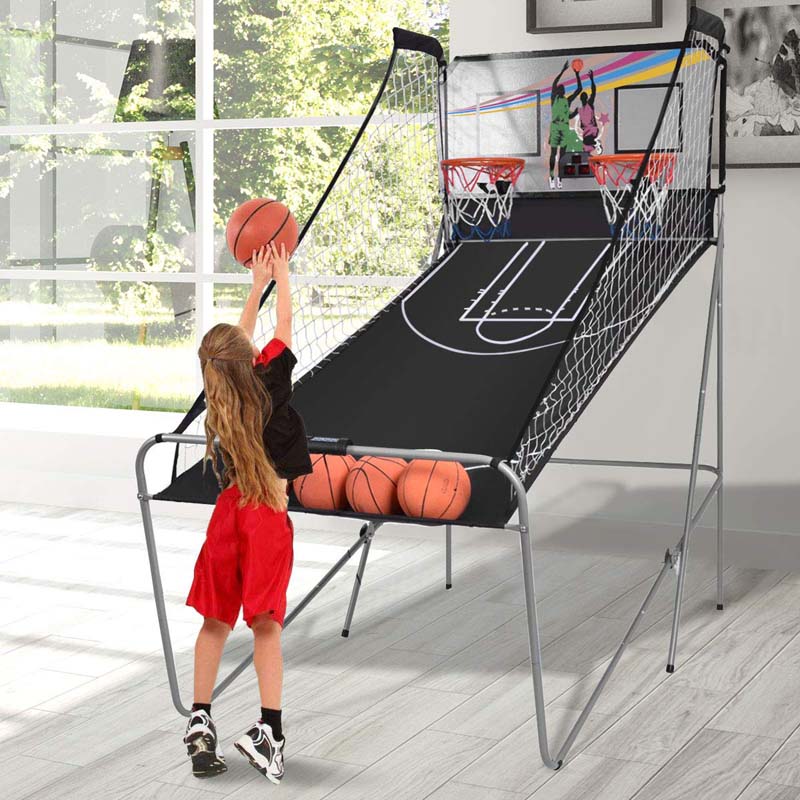 Buy Outspurge Foldable Electronic Dual Basketball Arcade Game,Double 2Player,8  Game Options w/4 Balls LED Scoring System & Indoor Basketball Game for  Kids, Youth Adults Online at desertcartIreland