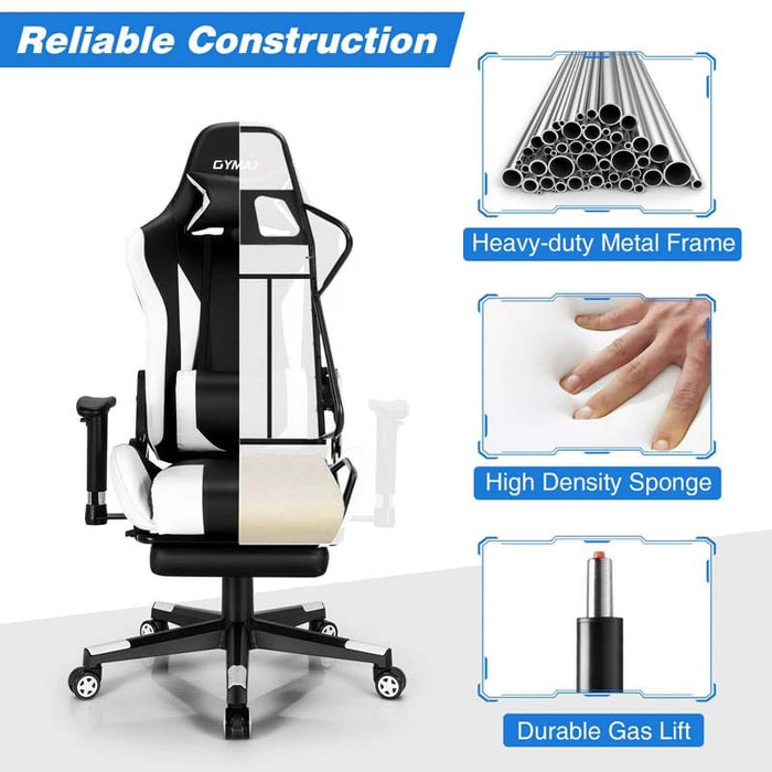 Eletriclife Massage Gaming Chair Recliner Gamer Racing Chair with Footrest
