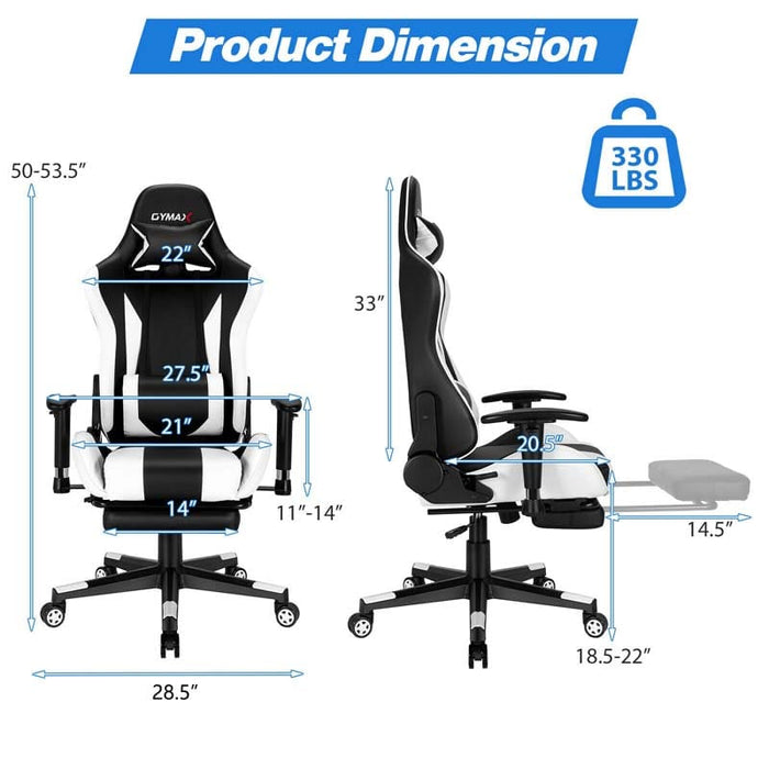 Eletriclife Massage Gaming Chair Recliner Gamer Racing Chair with Footrest