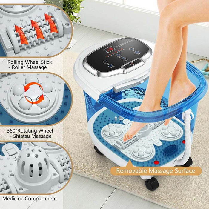 Eletriclife Portable All-In-One Heated Foot Spa Bath Motorized Massager
