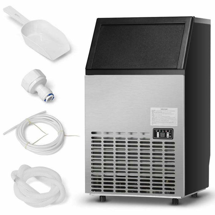 Eletriclife Portable Built-In Stainless Steel Commercial Ice Maker 110Lbs per 24H