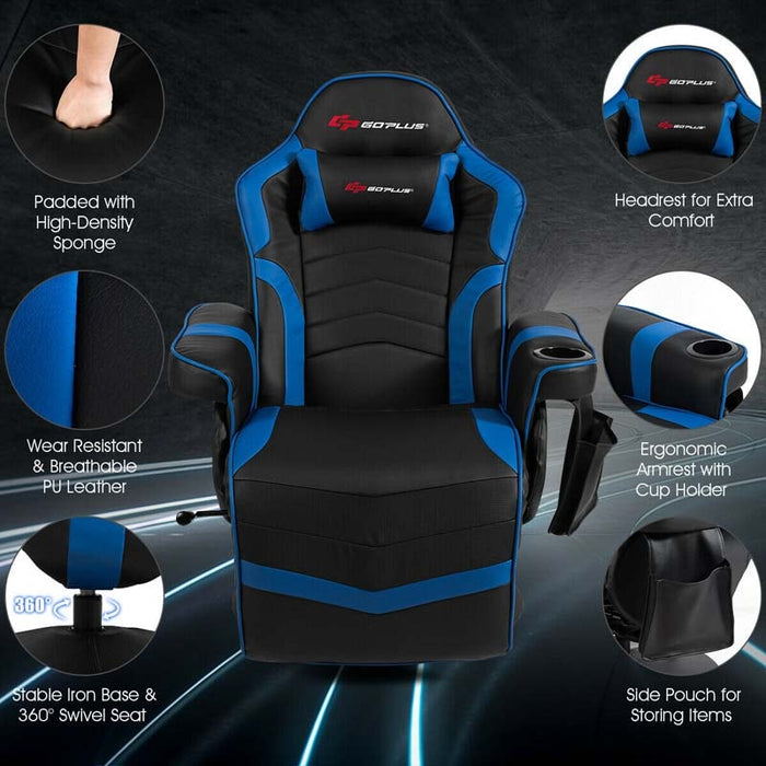 Eletriclife Racing Style High Back Massage Gaming Chair with Pillow