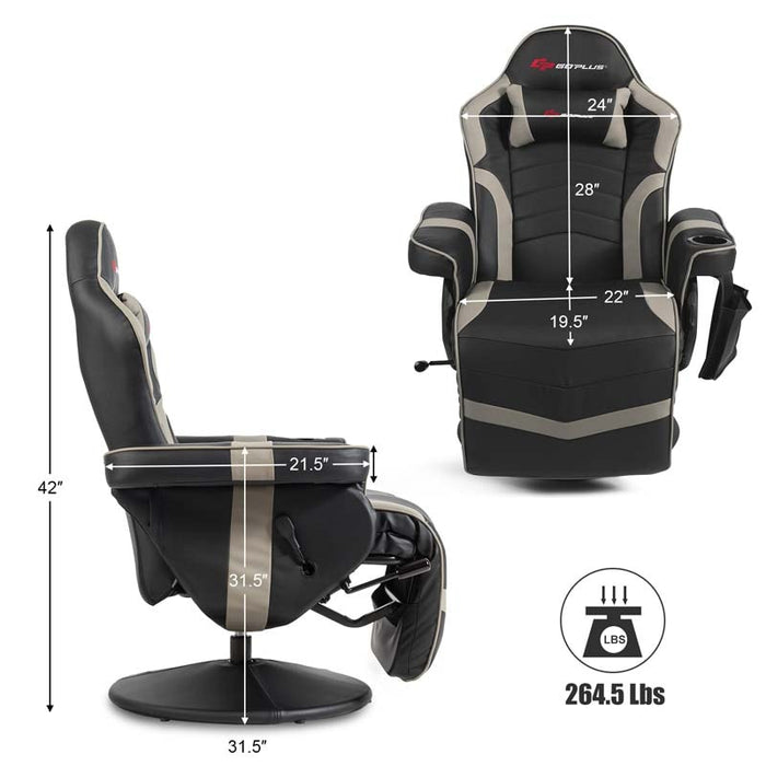 Eletriclife Racing Style High Back Massage Gaming Chair with Pillow