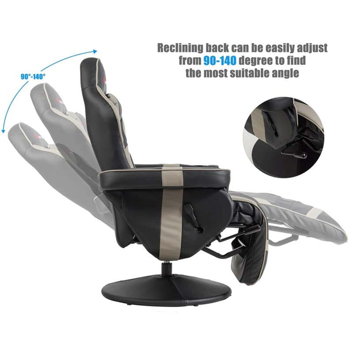 Eletriclife Racing Style High Back Massage Gaming Chair with Pillow