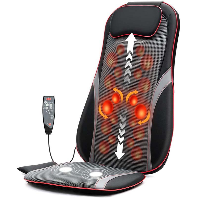 Vibration Massage Seat Cushion with Heat 9 Vibrating 10 Pattern Motors  Massage More Heat Levels Massager Chair Pad for Back In Car