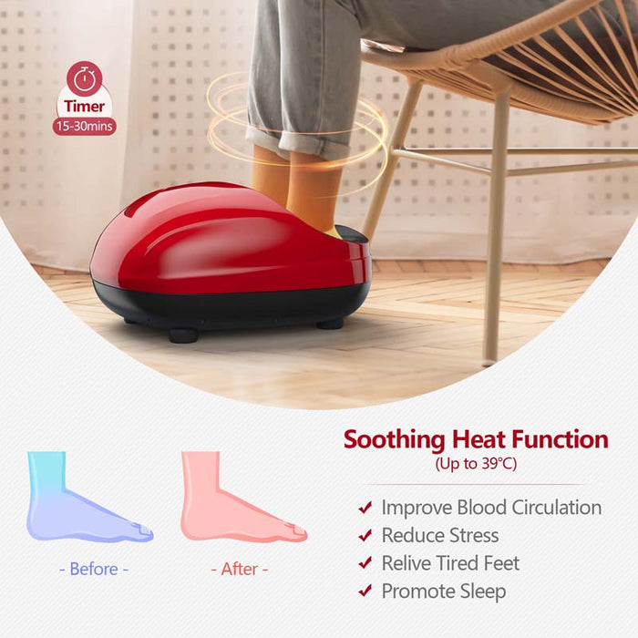 Eletriclife Shiatsu Foot Massager with Heat Kneading Rolling Scraping