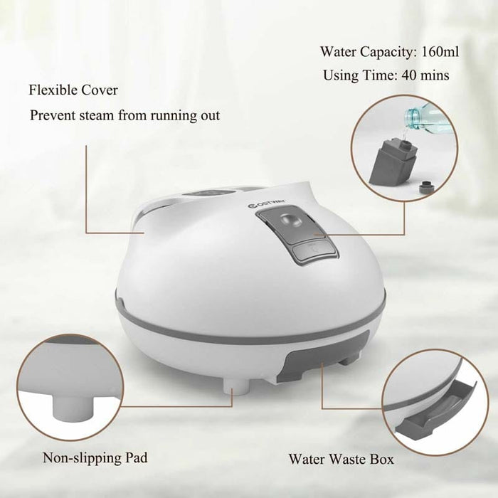 Eletriclife Steam Foot Spa Bath Massager Foot Sauna Care with Heating Timer Rollers