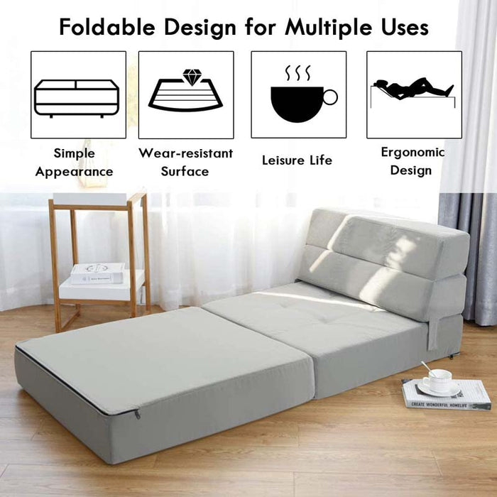 Eletriclife Tri-fold Folding Chair Convertible Sleeper Sofa Bed