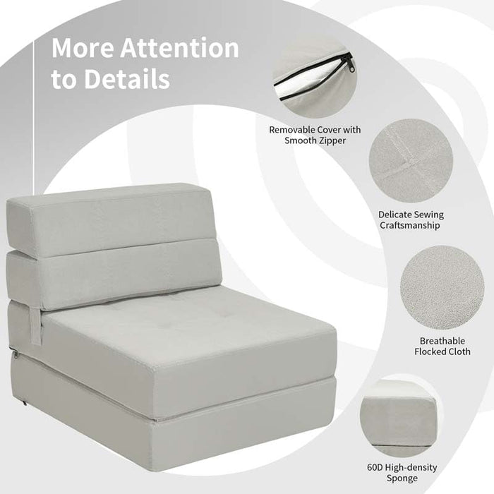Eletriclife Tri-fold Folding Chair Convertible Sleeper Sofa Bed